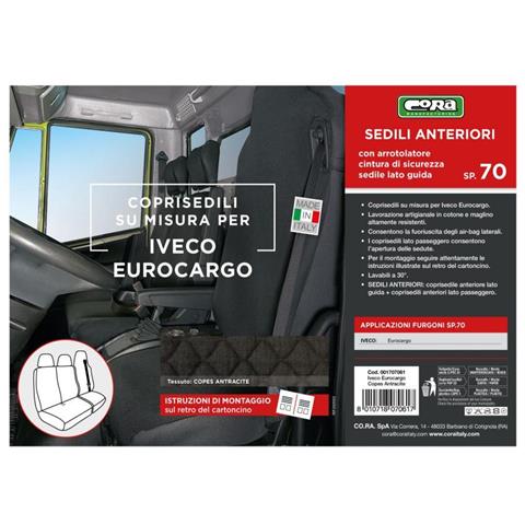 Coprisedili Per Camion Tg. Sp70 Tess. Cotone Trapuntato Antracite - Foto 3