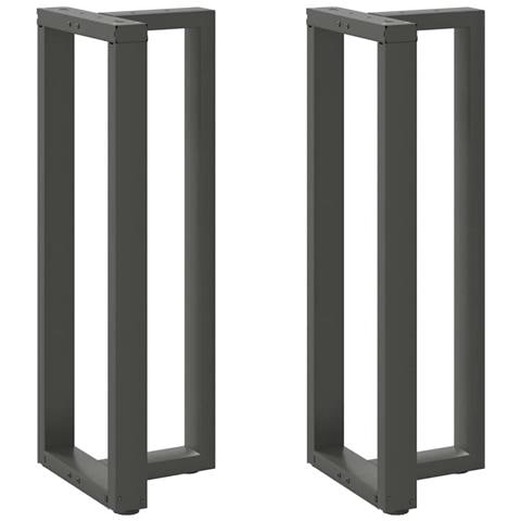 Gambe Tavolo Bar A T 2 Pz Antracite 50x35x(110-111) Cm Acciaio - Foto 1