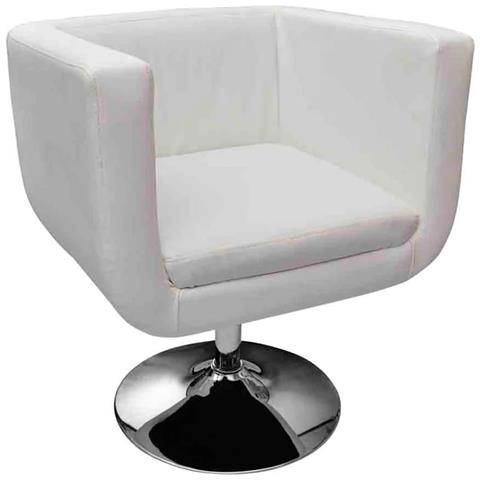 Sgabello Da Bar Bianco In Similpelle - Foto 1