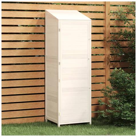 Capanno Da Giardino Bianco 55x52x174,5 Cm Legno Massello Abete - Foto 8