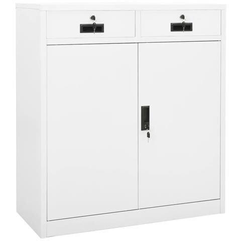 Lusso Casadino -  Armadio Per Ufficio Bianco 90x40x102 Cm In Acciaio - Foto 2