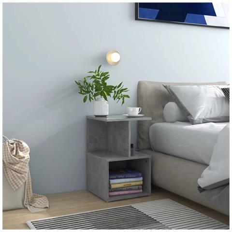 Comodini 2pz Grigio Cemento 35x35x55 Cm In Legno Multistrato - Foto 6