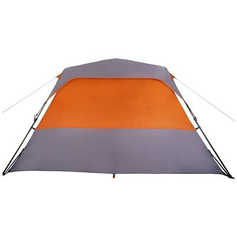 Tenda Campeggio 6 Persone Grigio e Arancione Impermeabile - Foto 9