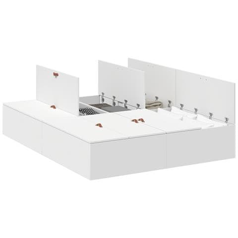 Struttura letto con contenitore Bianco 140x200 cm - Foto 1