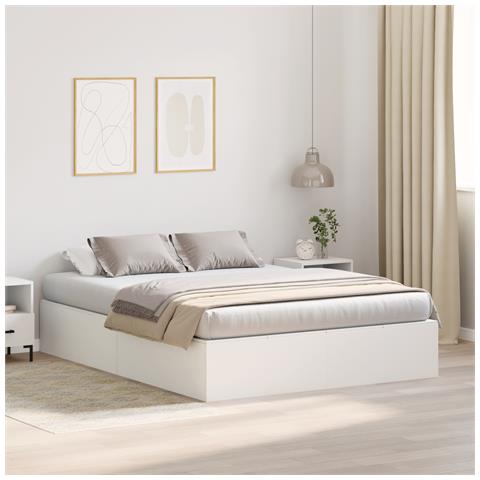 Struttura letto con contenitore Bianco 140x200 cm - Foto 2