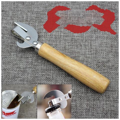 Apribottiglie Manuale Con Manico In Legno - Utensile Da Cucina Multifunzione - Foto 6