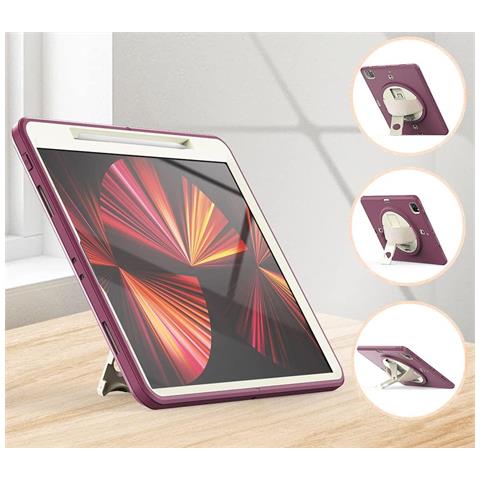Custodia Per Ipad Pro 11/air 5/4 Con Supporto E Tracolla Bordeaux - Foto 4