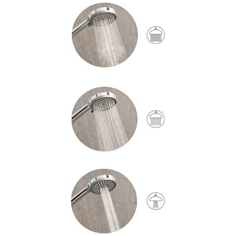 Kit Doccia Con Soffione E Flessibile Suripa 3 Funzioni Argento - Foto 2