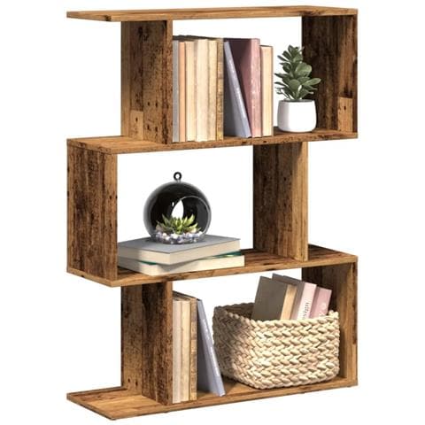Libreria Divisorio 3Ripiani Legno Antico 70x24x97 cm Truciolato - Foto 2