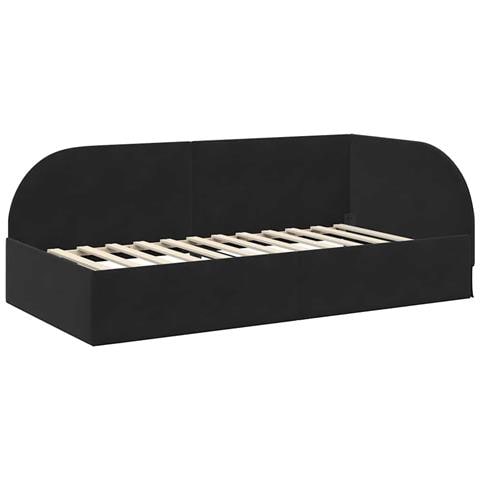 Cornice del letto ad angolo Nero 80 x 200 cm Velluto - Foto 1