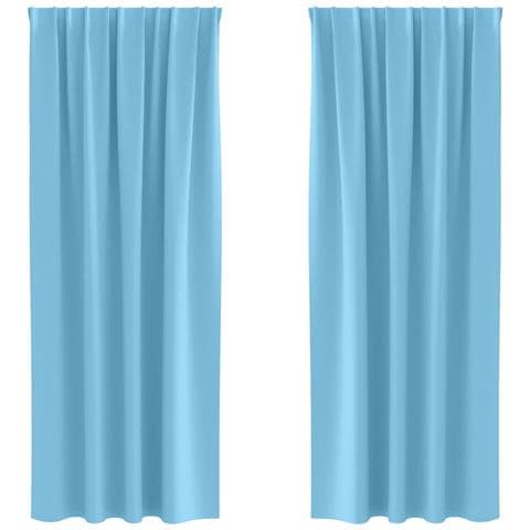 Tende con tende 2 pcs Azzurro Poliestere - Foto 1