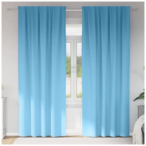 Tende con tende 2 pcs Azzurro Poliestere - Foto 2