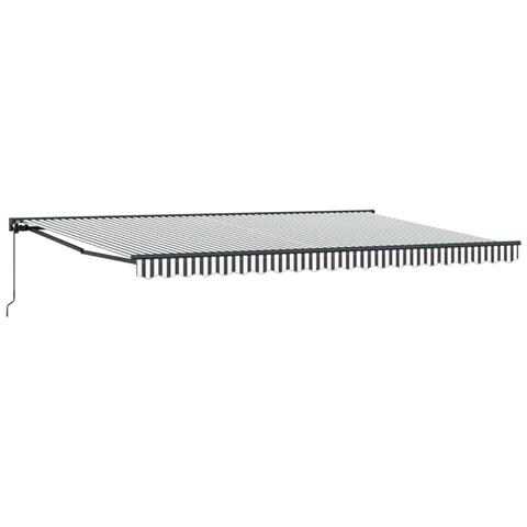Tenda Retrattile Antracite e Bianco 500x300 cm Tessuto - Foto 1