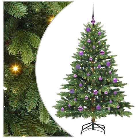 Albero di Natale artificiale con 150 LED Verde 150 cm PE e PVC - Foto 1