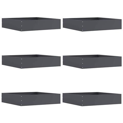 Bordura per Prato 6 pcs Antracite 60 x 60 x 13 cm Acciaio - Foto 1