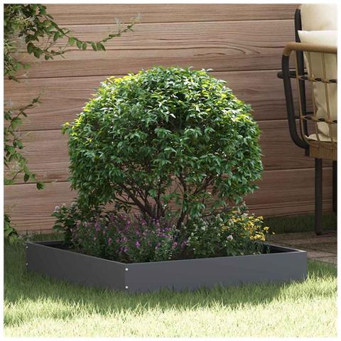 Bordura per Prato 6 pcs Antracite 60 x 60 x 13 cm Acciaio - Foto 2