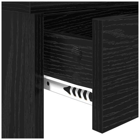 Toilette con Specchio con cassetto Rovere Nero 96 x 39 x 142 cm - Foto 9