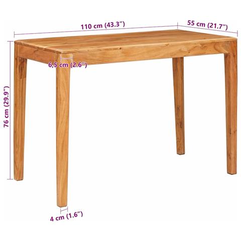 Tavolo da pranzo Marrone 110 x 55 x 76 cm - Foto 9