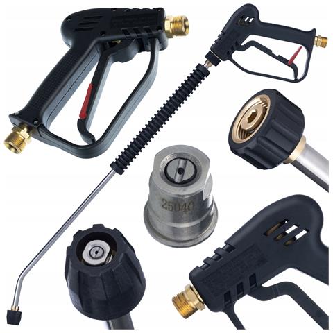 Pistola Alta Pressione Con Lancia E Ugello In Acciaio Proline M22 Flatjet | Filettatura M22x1,5 | Compatibile Con Kärcher Hd /hds - Foto 1