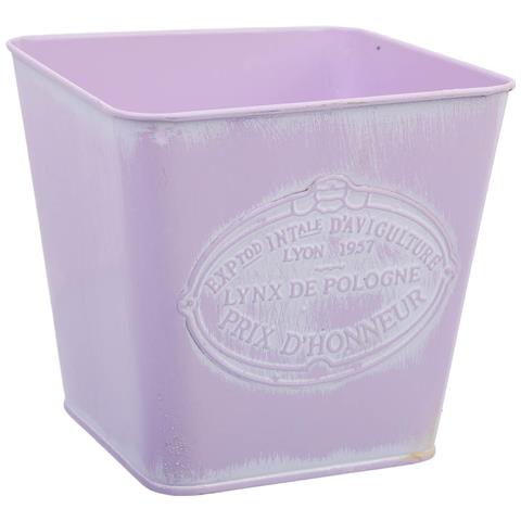 Cestino Di Metallo Rosa 14,5x13x10,5 - Foto 1