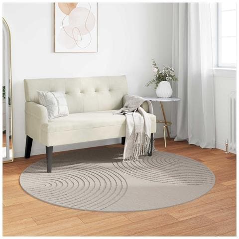 Tappeti per area Rotondo GALATI Crema Ø 120 CM Poliestere - Foto 2