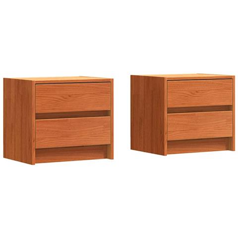 Comodini 2 pcs Marrone cerato 40 x 30.5 x 35.5 cm Legno di pino - Foto 1