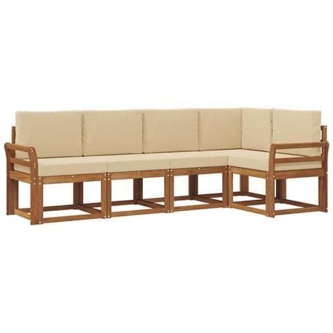 Set di divani con cuscino 5 pcs Naturale e Beige - Foto 1