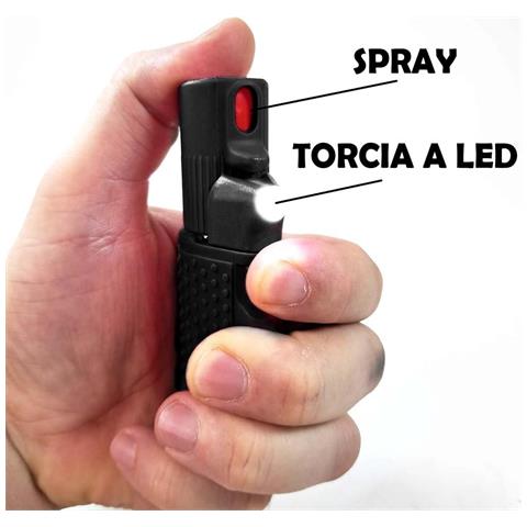 Spray Compatto E Potente Donna Autodifesa Legale 2-in-1 Led+spray Nero Con Ponpon Cuore 15ml 100% Legale - Foto 2