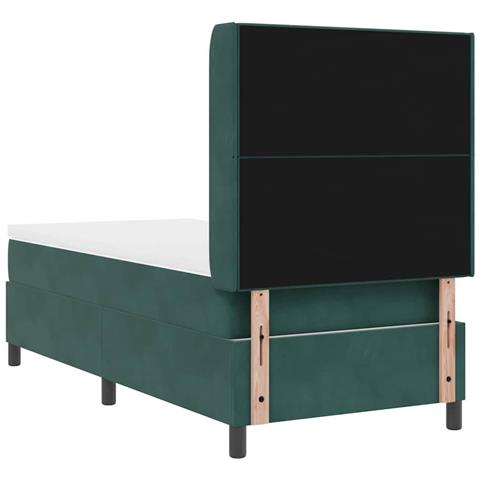 Letto a molle con materasso Verde Scuro 100 x 200 cm Velluto - Foto 9