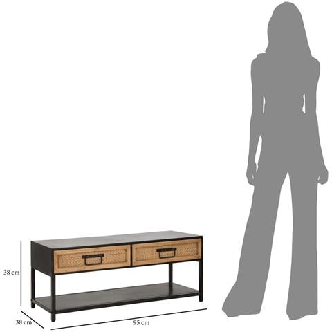 Porta Tv Hanoi In Ferro E Legno — 95x38x38 Cm - Foto 8