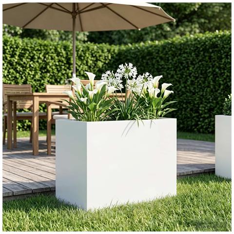 Vaso da giardino Bianco 50 x 40 x 50 cm - Foto 2
