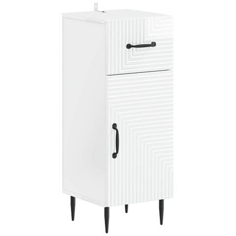 Mobiletto da Bagno HAARLEM Bianco Lucido 30 x 31 x 80 cm - Foto 1