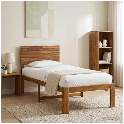 Letto Singolo con Testiera ROSTOCK Naturale 100 x 200 cm - Foto 2
