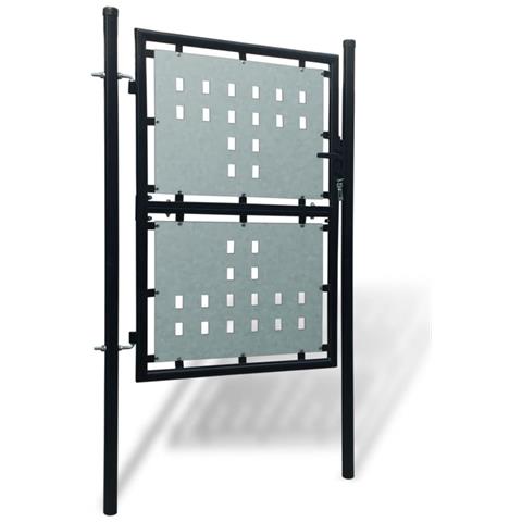 Cancello Cancelletto Per Recinzione Singolo Nero 100 X 200 Cm - Foto 2