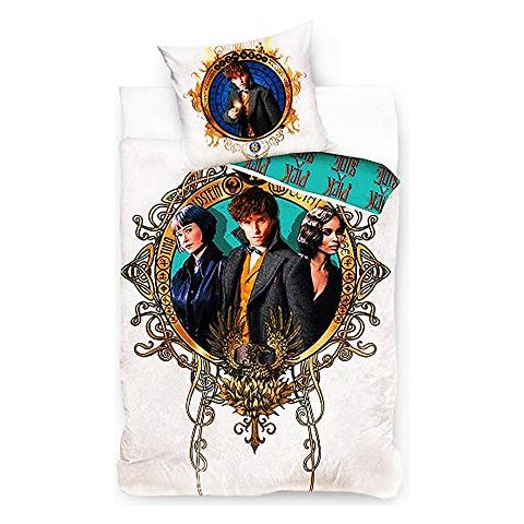Wizarding World (j K Rowlings Company) & Warner Bros Official Products Fantastica Biancheria Da Letto The Crimes Of Grindelwald Harry Potter Ufficiale In Cotone Reversibile Letto Singolo - Foto 1