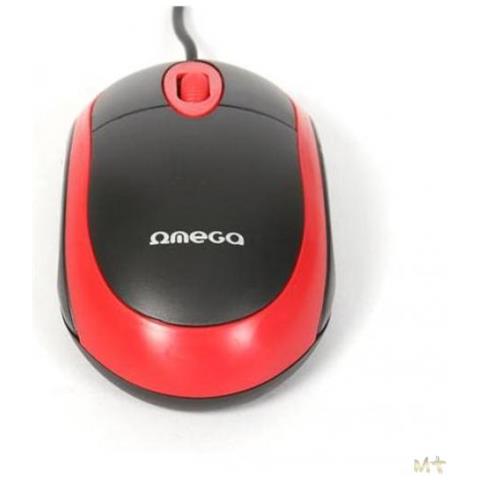 Mouse Omega Ottico Rosso E Nero Om06vr Con Cavo Usb 125cm - 800dpi - 2 Tasti + Rotella Scroller - Design Simmetrico - Foto 3