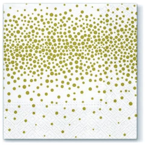 -20 Tovaglioli Carta ' Confetti Gold '- 33x33 Cm-3 Strati - Foto 1