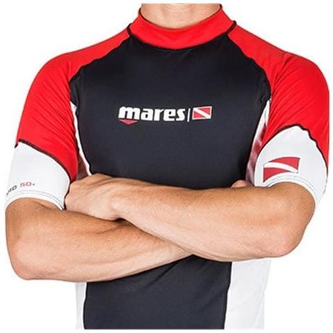 Rash Guard Manica Corta Uomo 5 Nero / rosso - Foto 3
