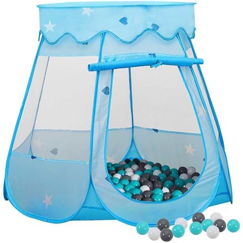 Tenda Da Gioco Per Bambini Blu Con 250 Palline 102x102x82 Cm - Foto 1
