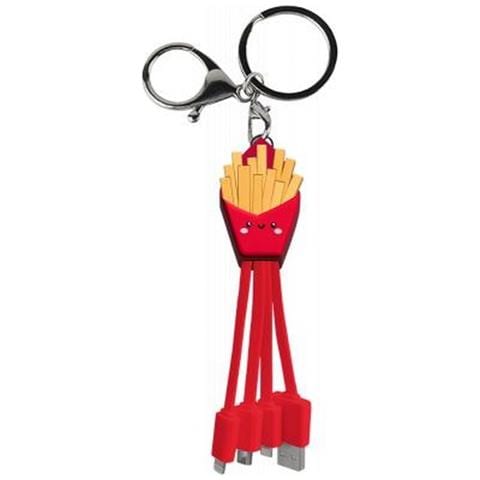 Cavo Andy Usb A/micro Usb E Usb C E Lightning 3 In 1 0,15 M Patatine, Rosso - Foto 1