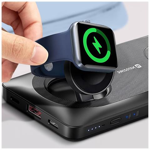Power Bank Per Iphone E Apple Watch 10000mah Wireless 15w, Nero - Foto 2