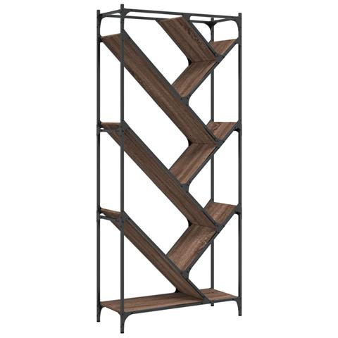 Libreria Rovere Marrone 79x30x180cm Legno Multistrato E Metallo - Foto 2