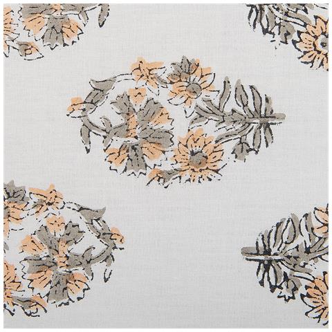 Cuscino Decorativo Sativus Cotone 45 X 45 Cm Floreale Stampa A Blocchi Arancione - Foto 2