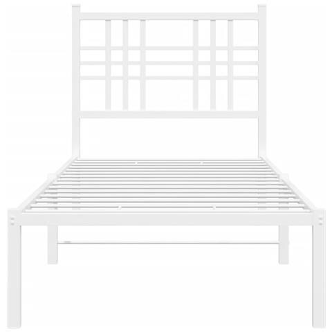 Giroletto Con Testiera Metallo Bianco 80x200 Cm - Foto 7