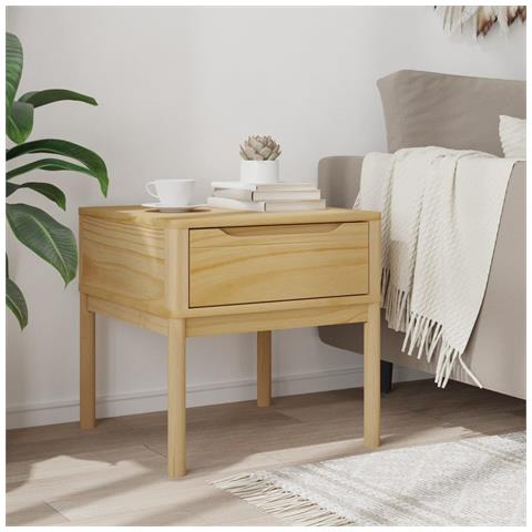 Tavolo Per Lampada Floro 55x55x54 Cm Marrone Cera Legno Di Pino - Foto 3