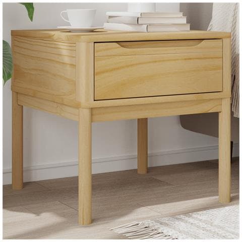 Tavolo Per Lampada Floro 55x55x54 Cm Marrone Cera Legno Di Pino - Foto 1