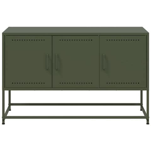 Mobile Tv Verde Oliva 100,5x39x60,5 Cm In Acciaio - Foto 2
