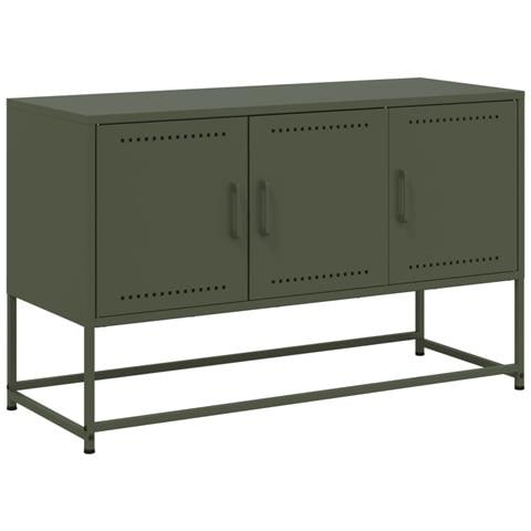 Mobile Tv Verde Oliva 100,5x39x60,5 Cm In Acciaio - Foto 1