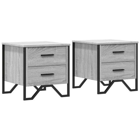Comodini 2 Pz Grigio Sonoma 40x41x40 Cm In Truciolato - Foto 2