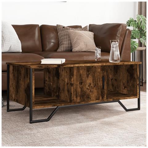 Tavolino da Salotto Rovere Fumo 100x51x40 cm Legno Multistrato - Foto 1